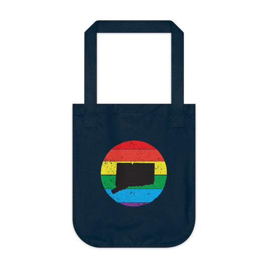 Connecticut Rainbow Organic Canvas Tote Bag