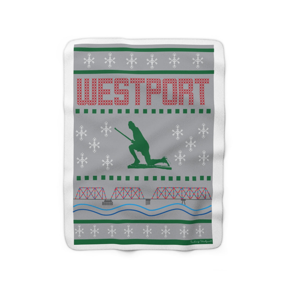 westport ct / connecticut ugly christmas sweater blanket 