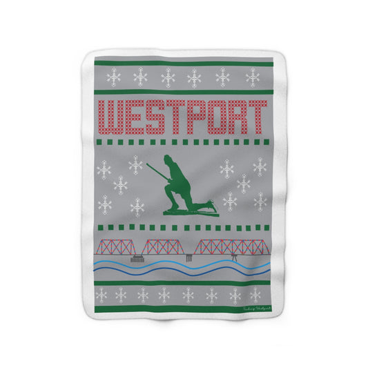 westport ct / connecticut ugly christmas sweater blanket 