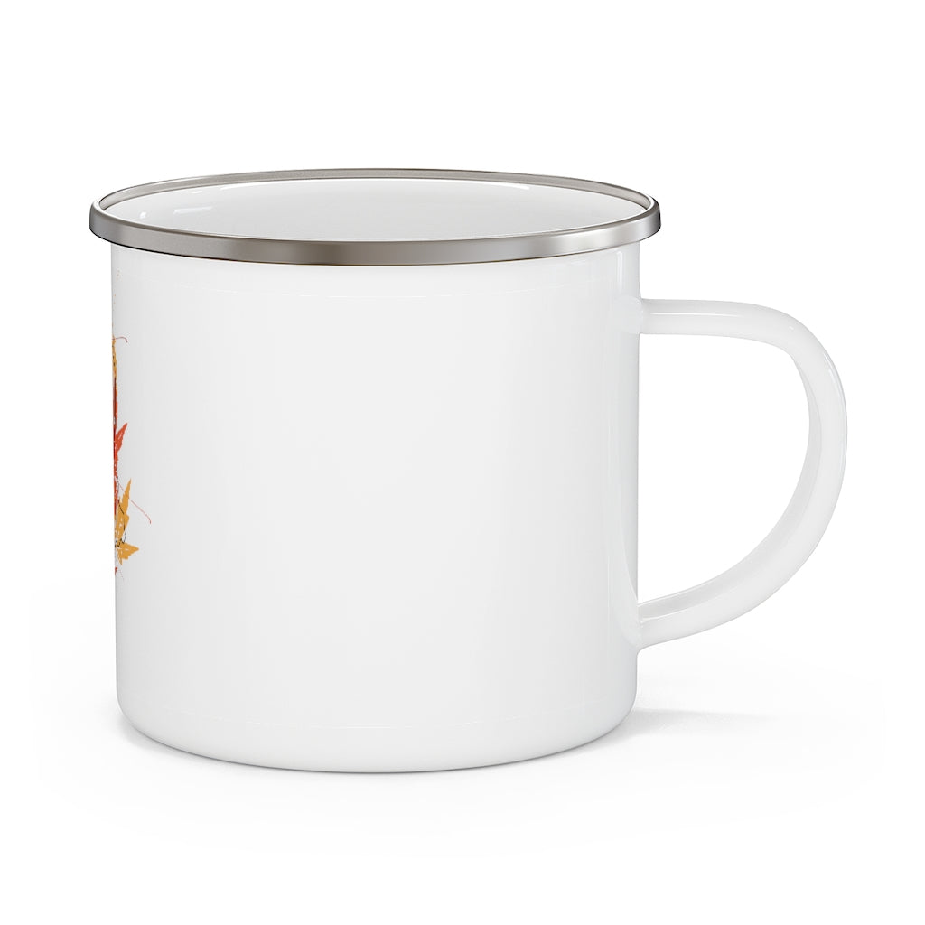 Maine Leaves Enamel Camping Mug