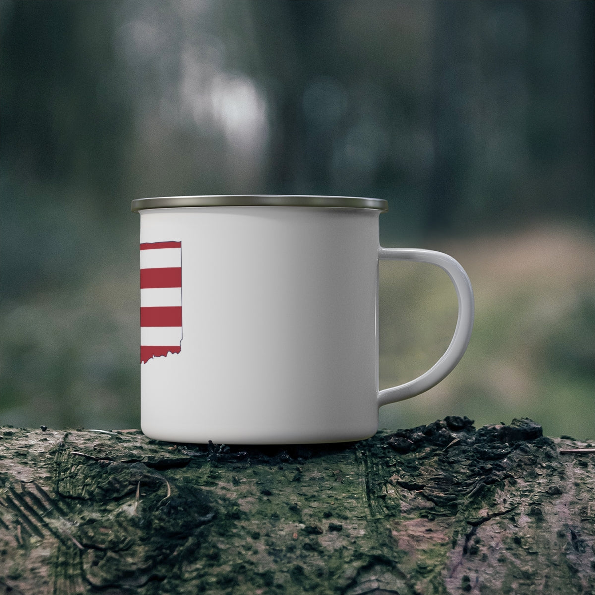 Connecticut American Flag Enamel Camping Mug