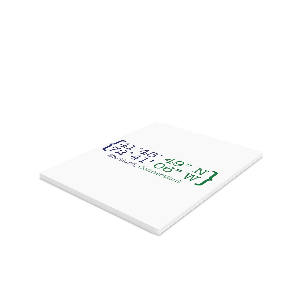 Hartford Coordinates Greeting Cards (8, 16, and 24 pcs)