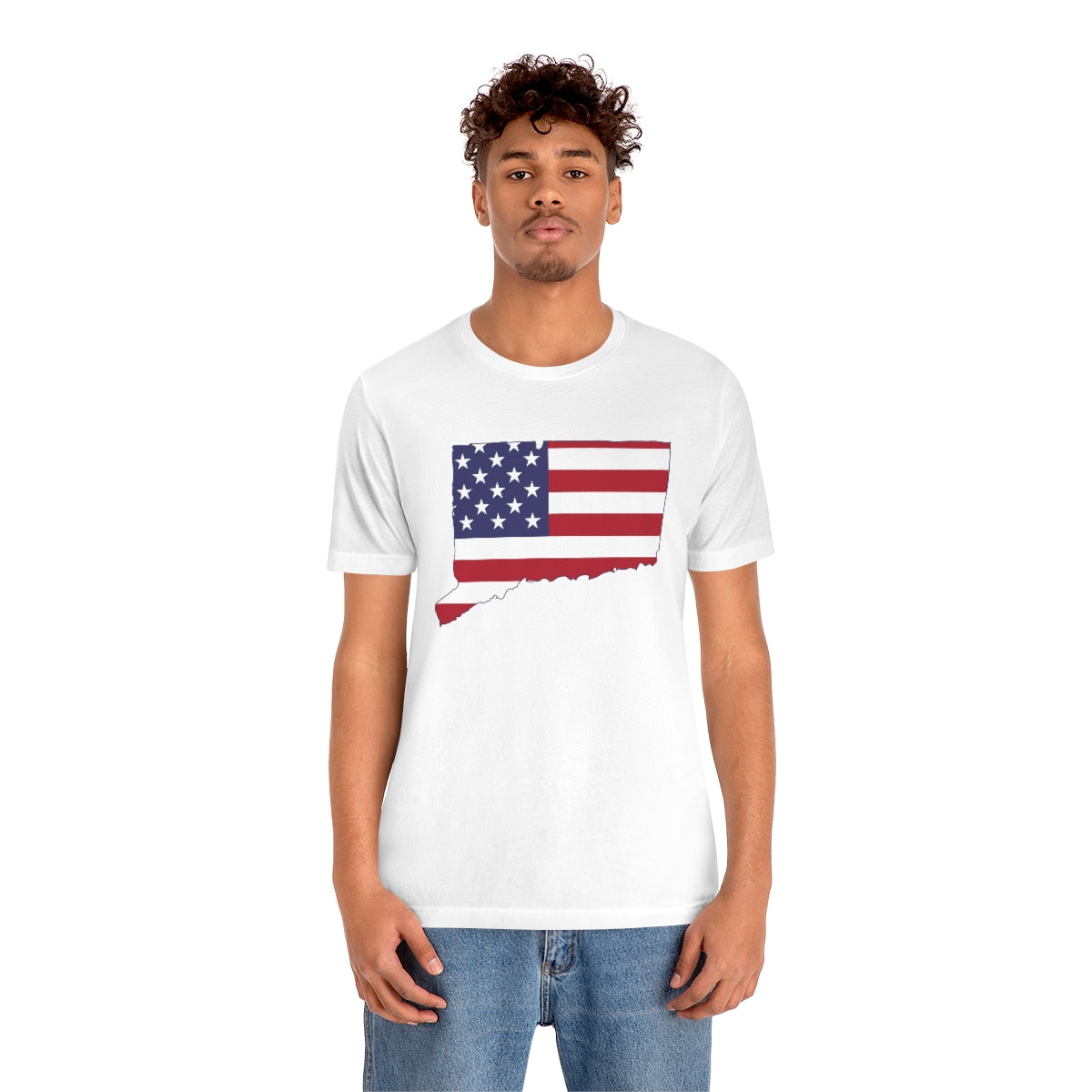 Connecticut American Flag Unisex Jersey Short Sleeve Tee