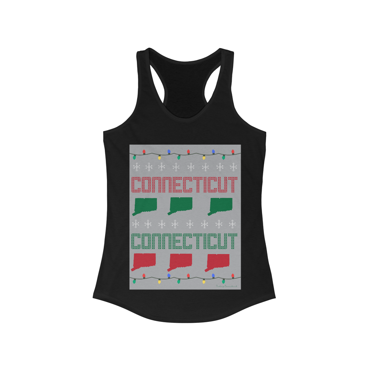 Connecticut ugly christmas tank top 