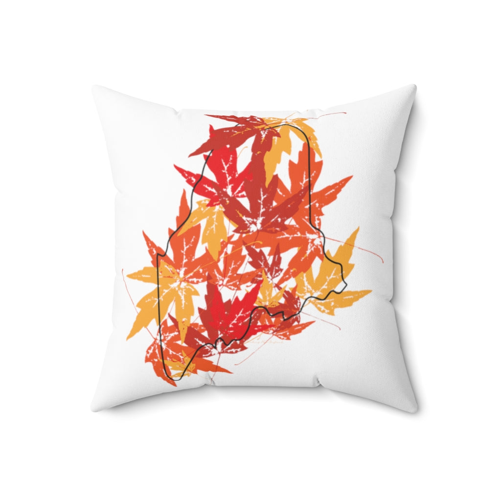 Maine Leaves Spun Polyester Square Pillow