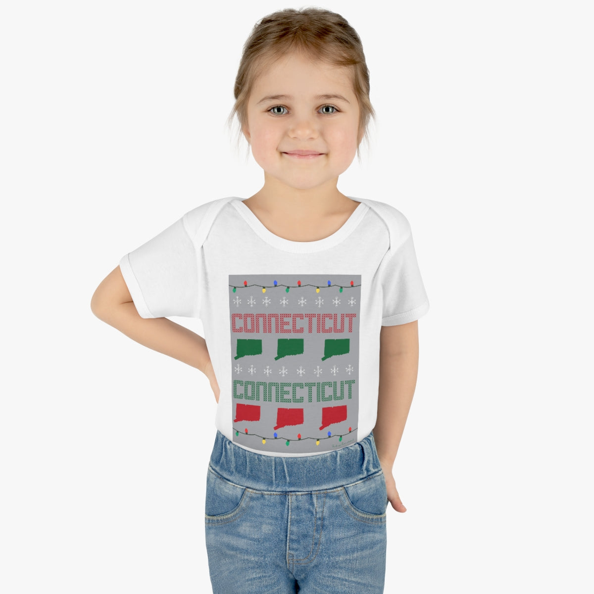 Connecticut Ugly Holiday Infant Baby Rib Bodysuit