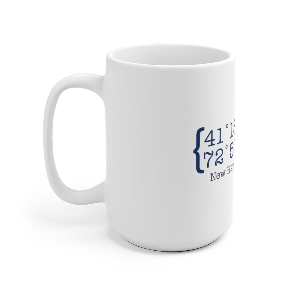 New Haven Coordinates White Ceramic Mug