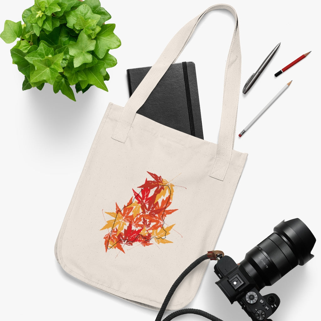 Maine leaves tote bag