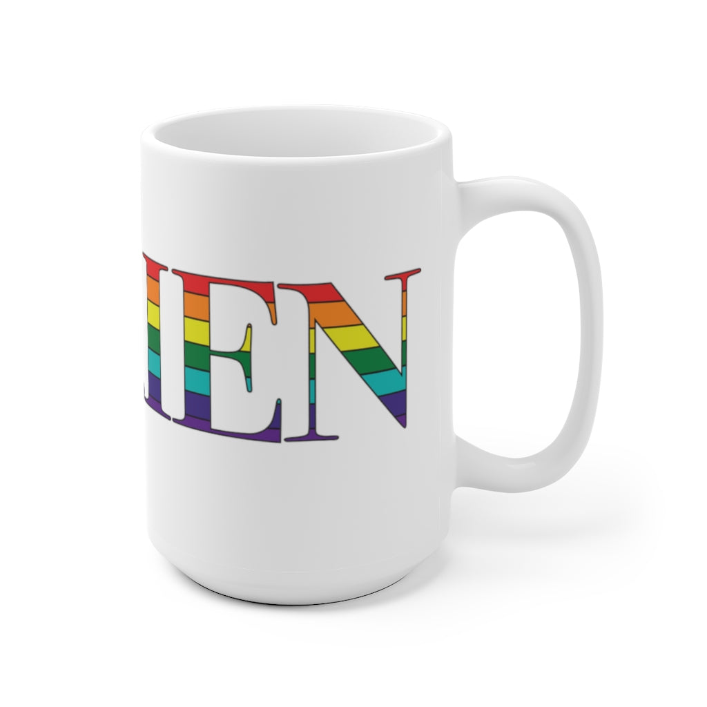 Darien pride rainbow coffee mug