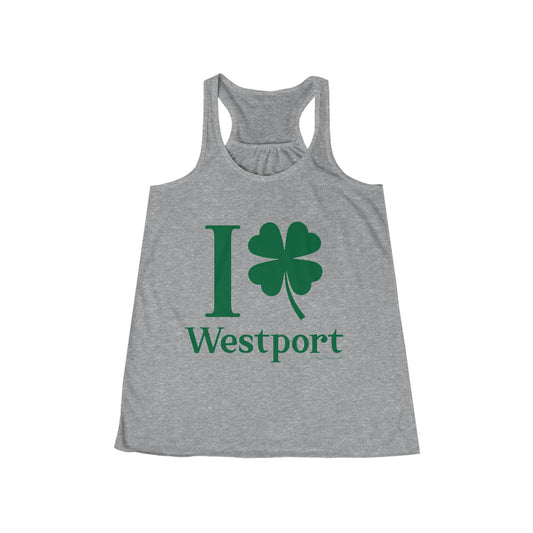 westport connecticut st . patricks day tank top shirt, i clover westport 