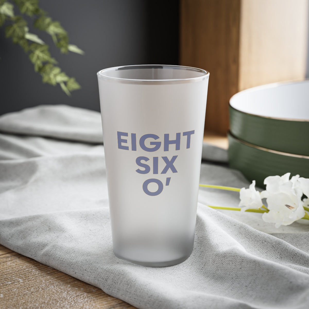 Eight Six O' Frosted Pint Glass, 16oz