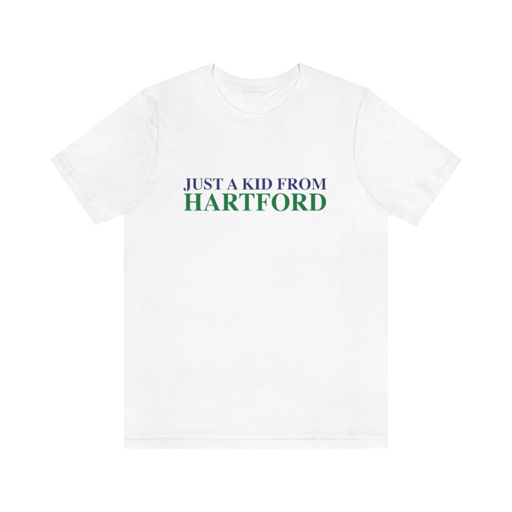 Just a kid from Hartford Unisex Jersey Short Sleeve Tee  Did you grow up in Hartford, Connecticut? Or know of someone who did? This collection is for someone who has those special Hartford memories.  Proceeds help grow Finding Connecticut's website and brand.   Click here to go back to our home page. 