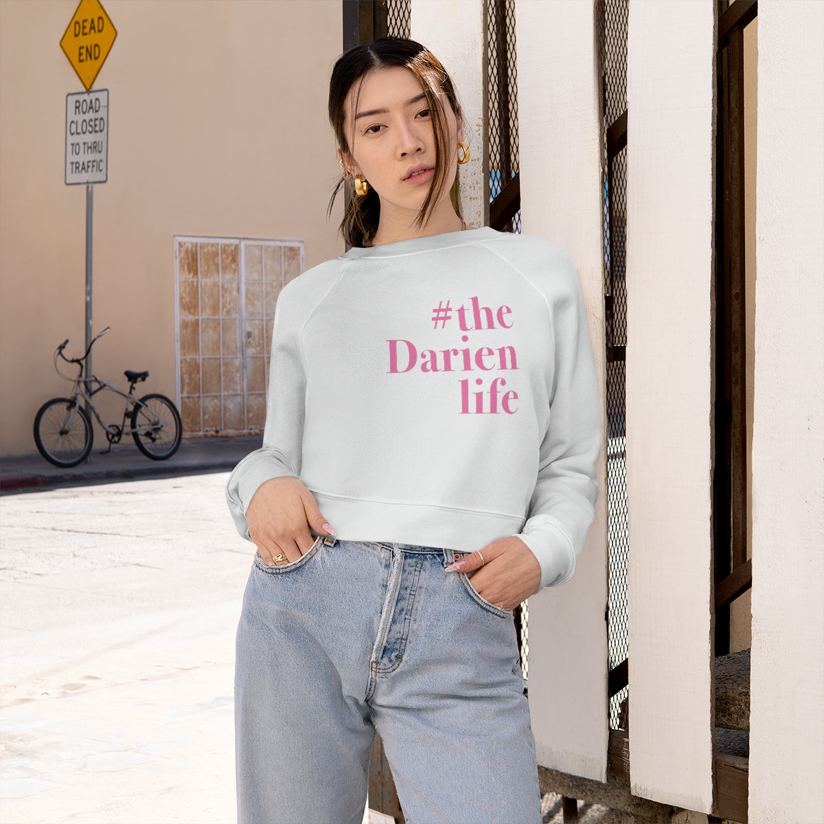 #thedarienlife darien connecticut womens cropped sweatshirt