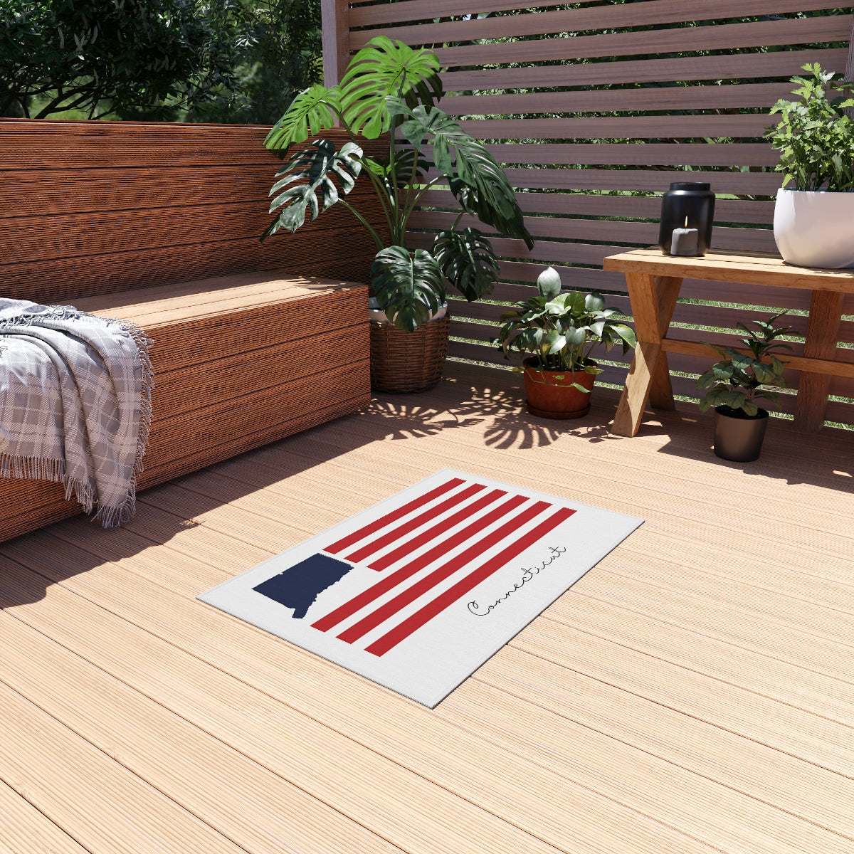 Connecticut Flag Outdoor Rug