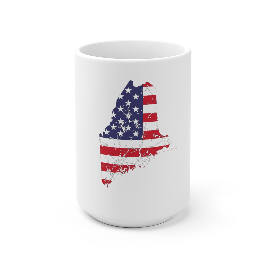 Maine American Flag collection has tee shirts, mugs, reusable bags, and other apparel and gifts. All proceeds goes to help build the Finding Maine brand and get our website up and going. Free shipping on all products. 