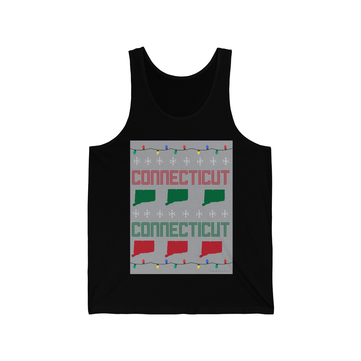 connecticut ugly holiday unisex tank top 