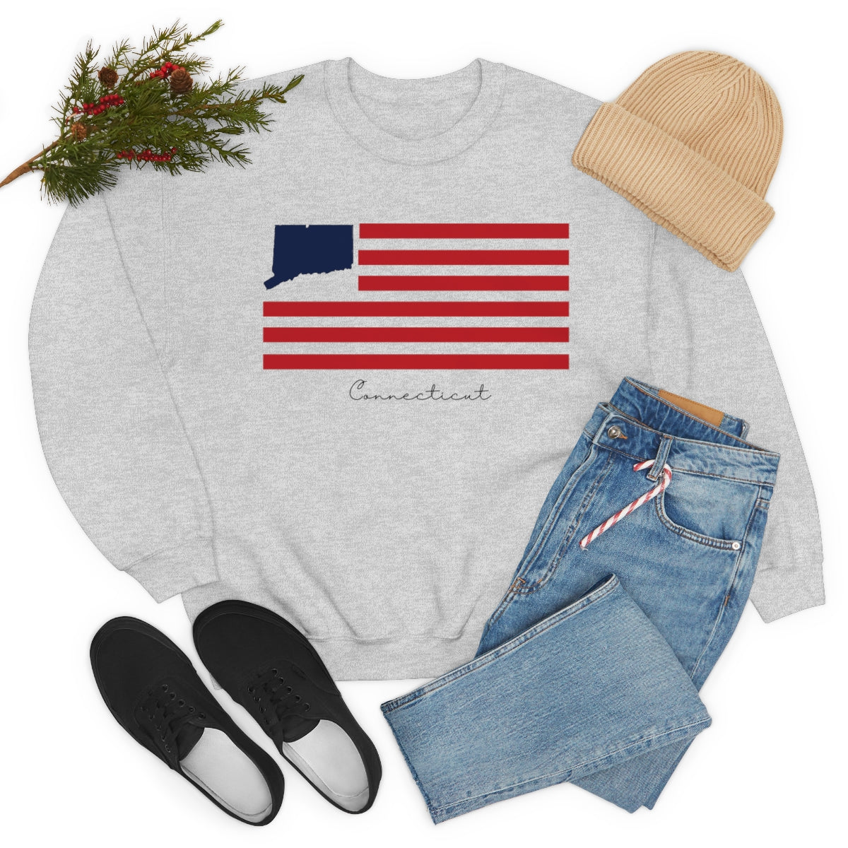 Connecticut Flag Unisex Heavy Blend™ Crewneck Sweatshirt