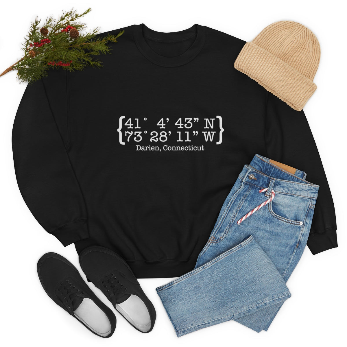 Darien Coordinates Unisex Heavy Blend™ Crewneck Sweatshirt