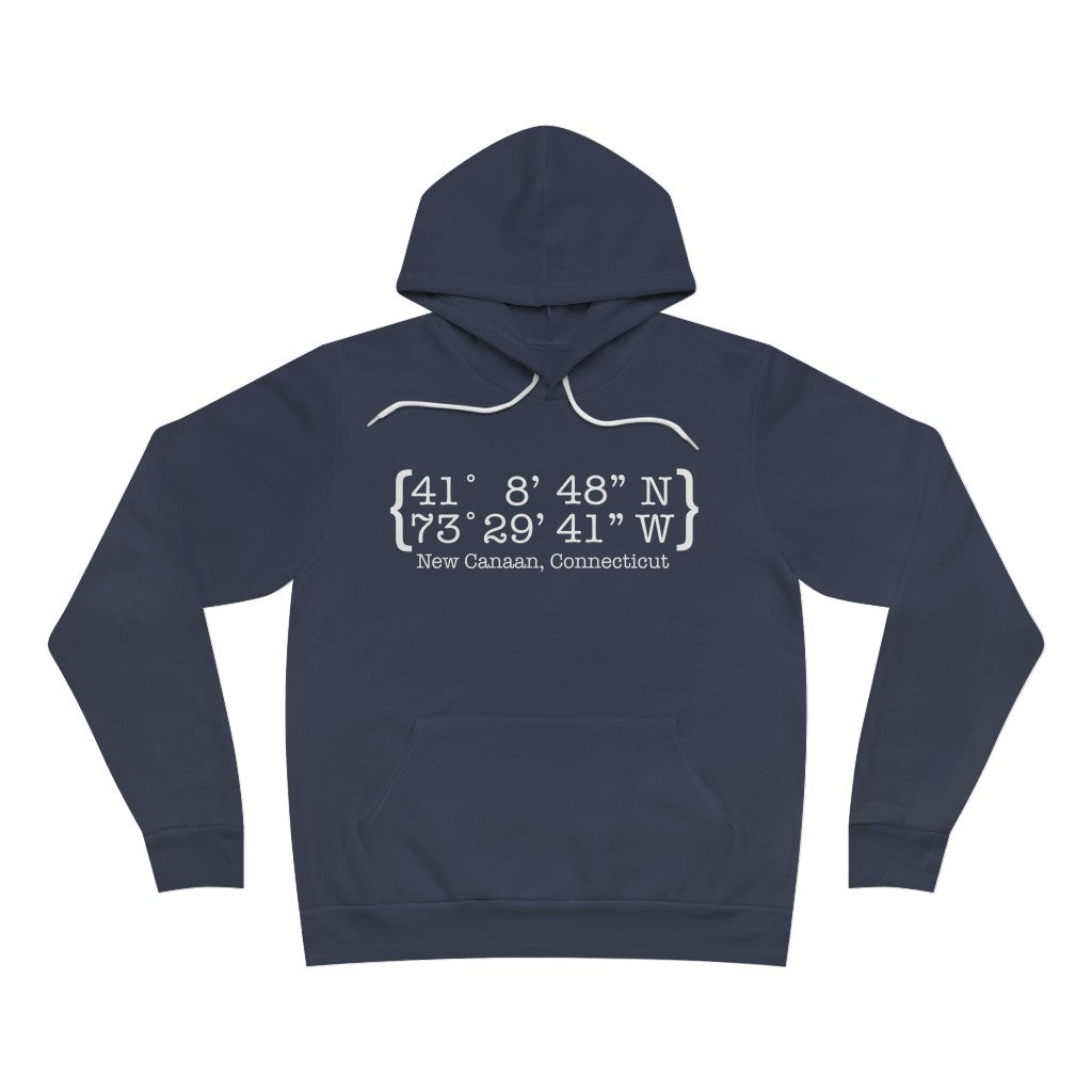  New Canaan Coordinates Unisex Sponge Fleece Pullover Hoodie  Does New Canaan, Connecticut always have a special place in your heart. The Coordinates collection marks the spot for the special place you have ties to.   Proceeds helps grow Finding New Canaan and Finding Connecticut's brand grow. 