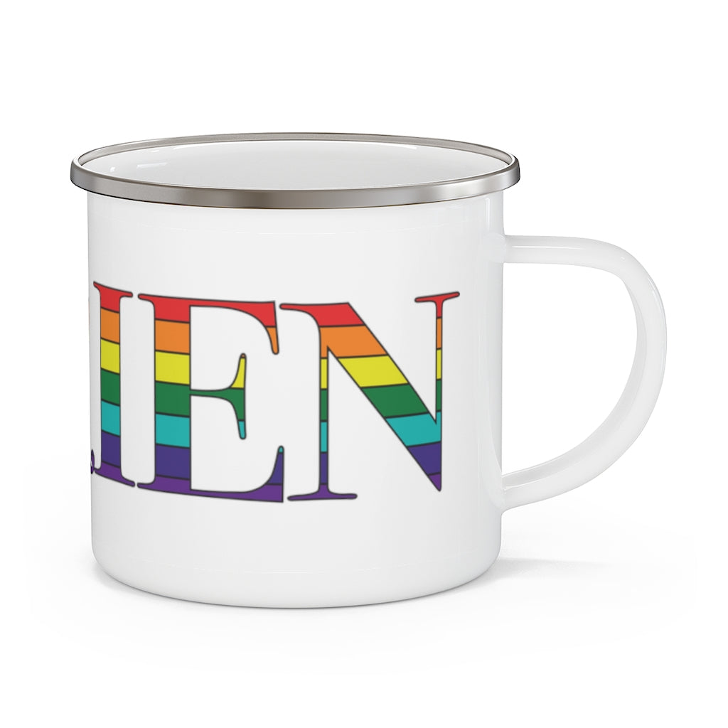 Darien ct rainbow pride camping mug