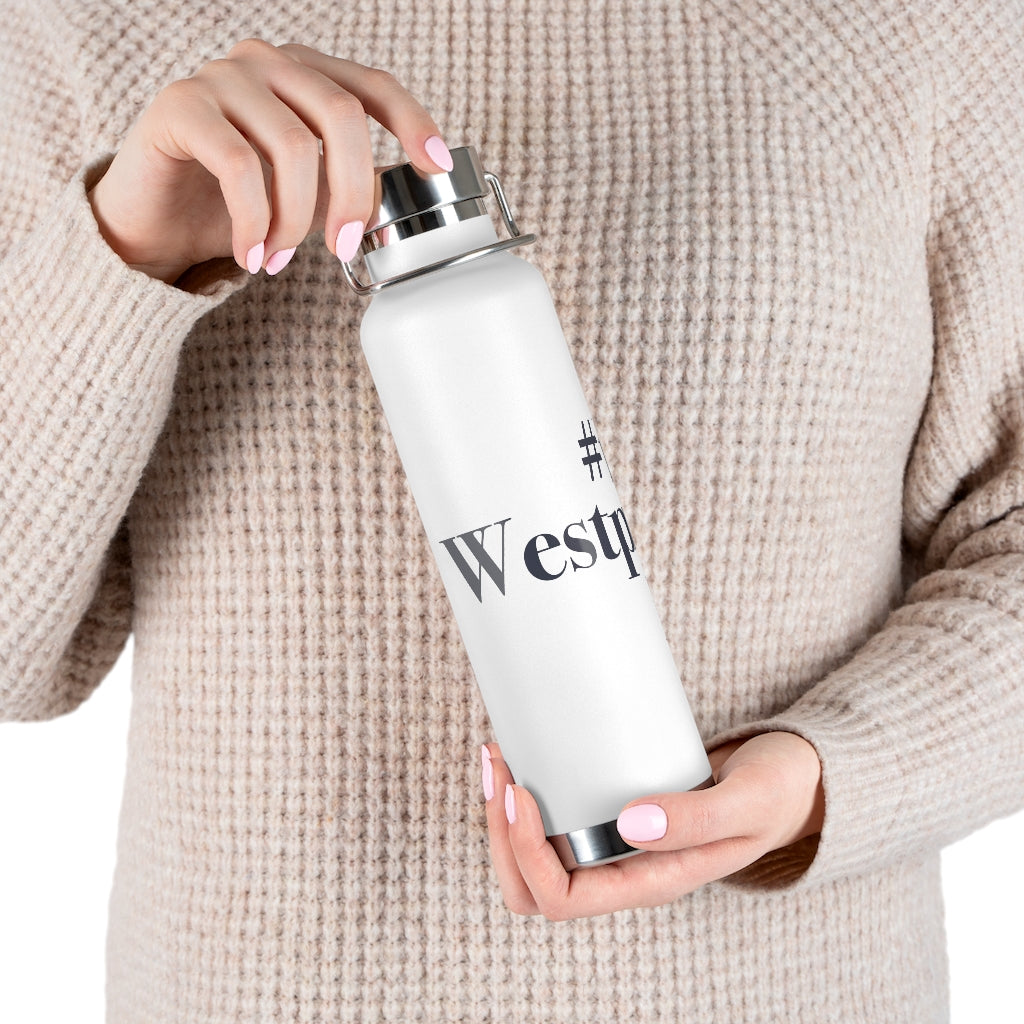 #thewestportlife 22 oz Vacuum Insulated Bottle  Do you live the #thewestportlife? Living the #thewestportlife is a lifestyle and proudly show it off the world that your beach of choice is Compo Beach and you support the local lifestyle.  Free USA shipping on all products.  Proceeds of this collection goes to help grow Finding Westport and Finding Connecticut’s brand. 