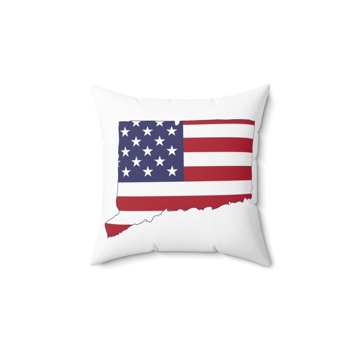 Connecticut American Flag Spun Polyester Square Pillow