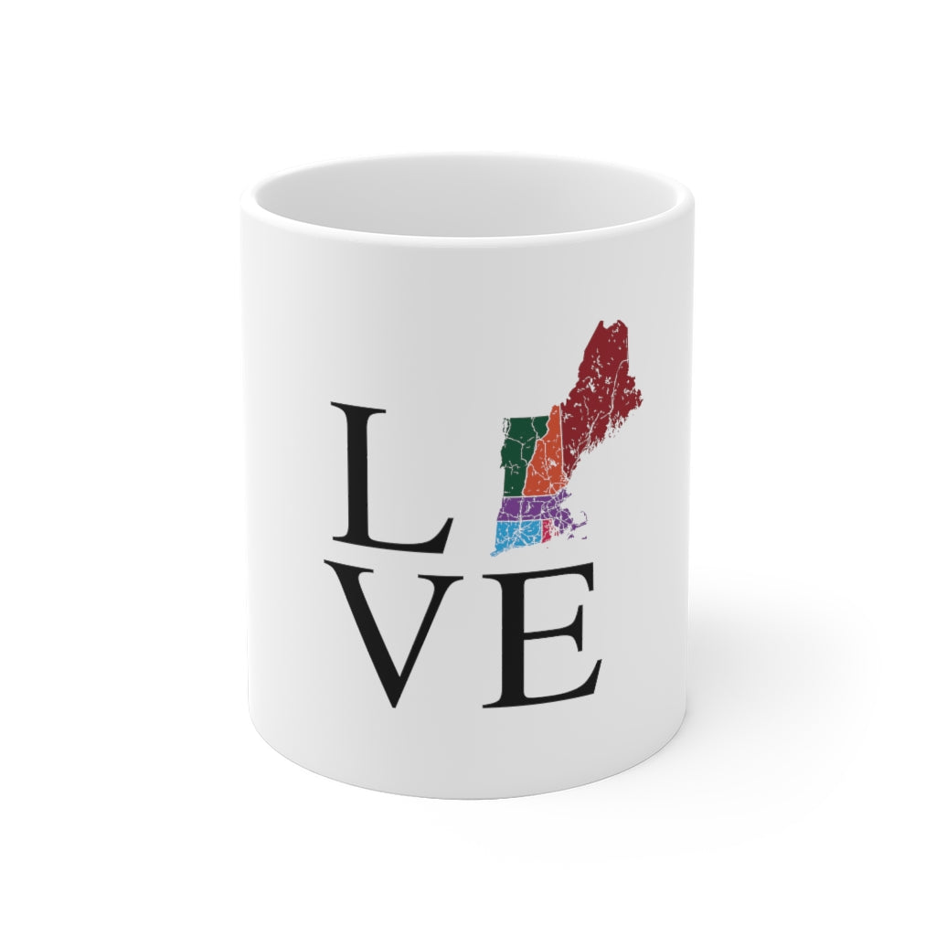 New England Love White Ceramic Mug