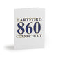 Hartford 860 Connecticut Greeting Cards 860 Hartford Collection. Inspired by the Connecticut flag and the 860! Show off for your pride for Connecticut and Hartford!   Proceeds of this collection go to help build Finding Connecticut’s website and brand. • Free USA shipping   Click here to go to our home page 