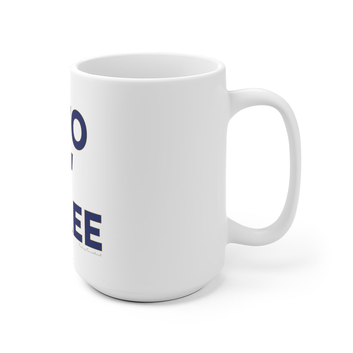 Two O' Three White Ceramic Mug (blue)