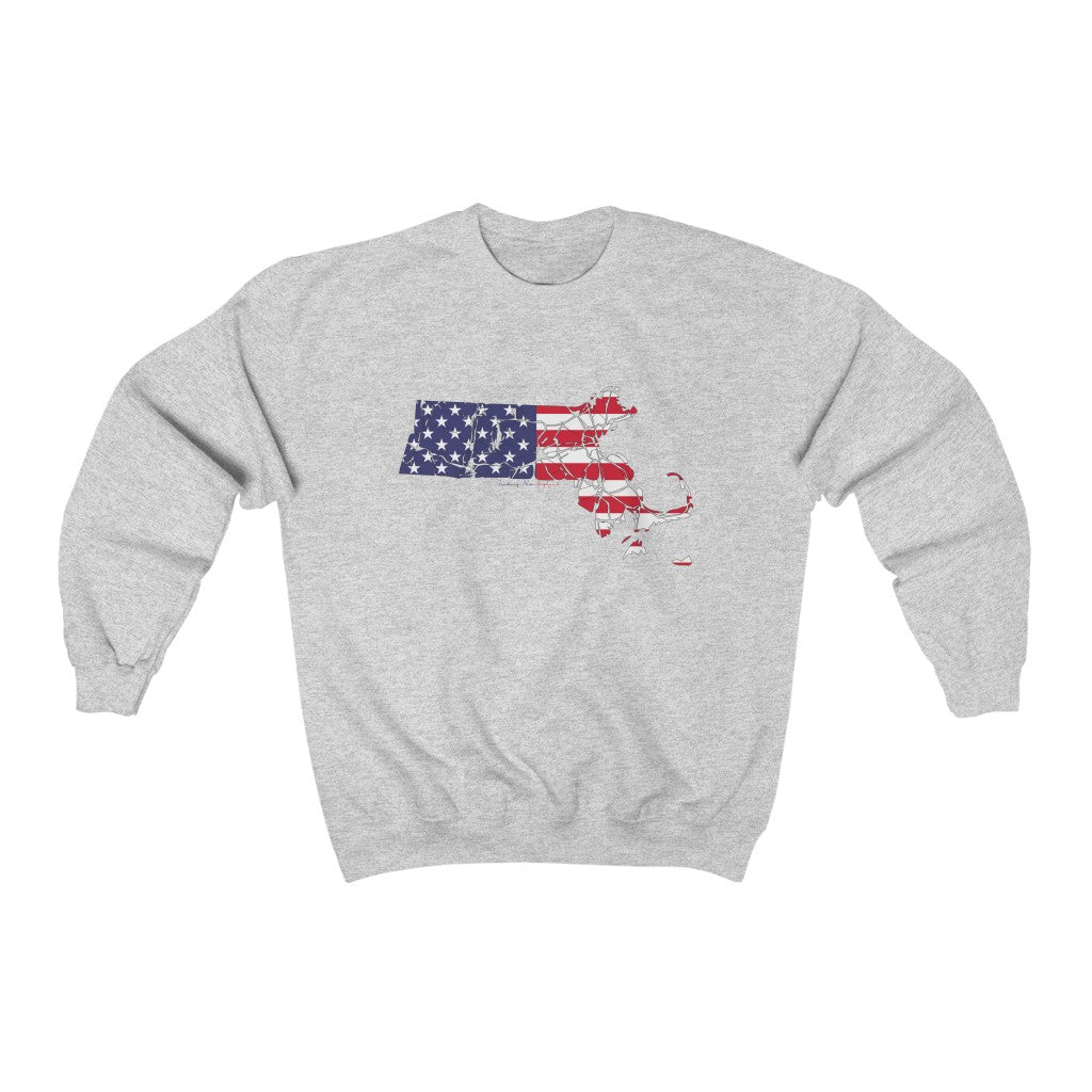 Massachusetts  American Flag collection has tee shirts, mugs, reusable bags, and other apparel and gifts. All proceeds goes to help build the Finding New England brand and get our website up and going. Free shipping on all products. 