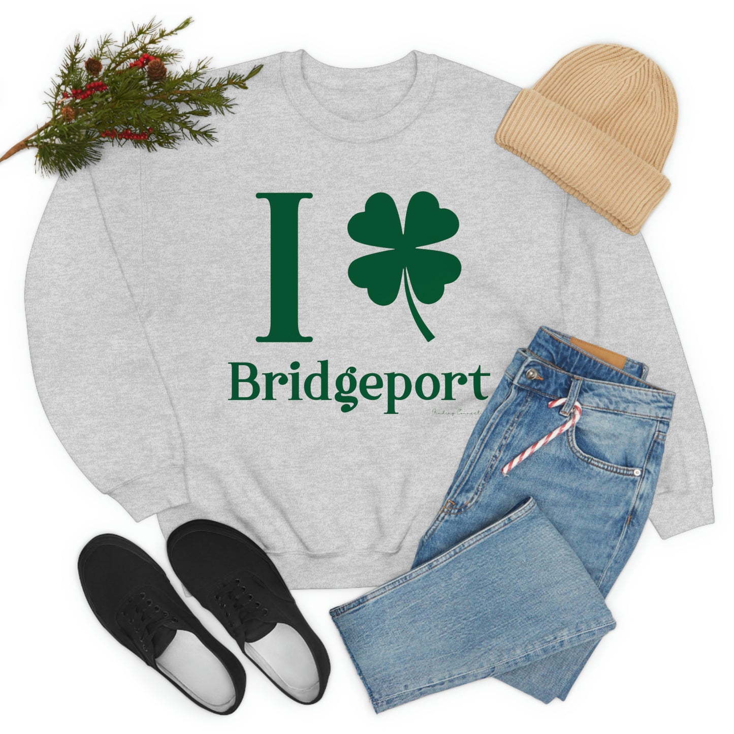 I Clover Bridgeport  (Green) Unisex Heavy Blend™ Crewneck Sweatshirt