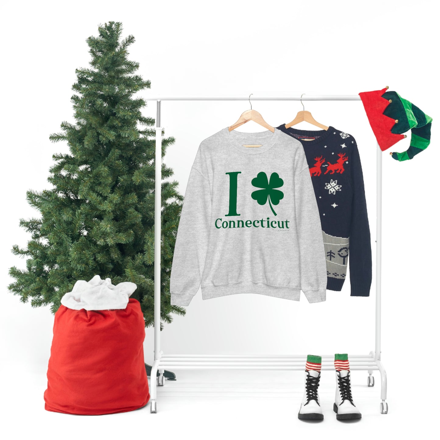 I Clover Connecticut (Green) Unisex Heavy Blend™ Crewneck Sweatshirt