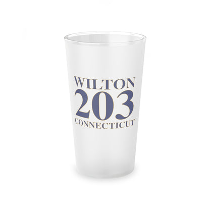 Wilton 203 Connecticut Frosted Pint Glass, 16oz