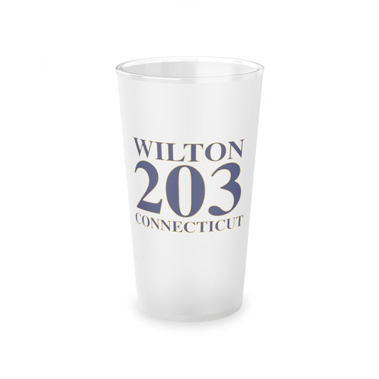 Wilton 203 Connecticut Frosted Pint Glass, 16oz