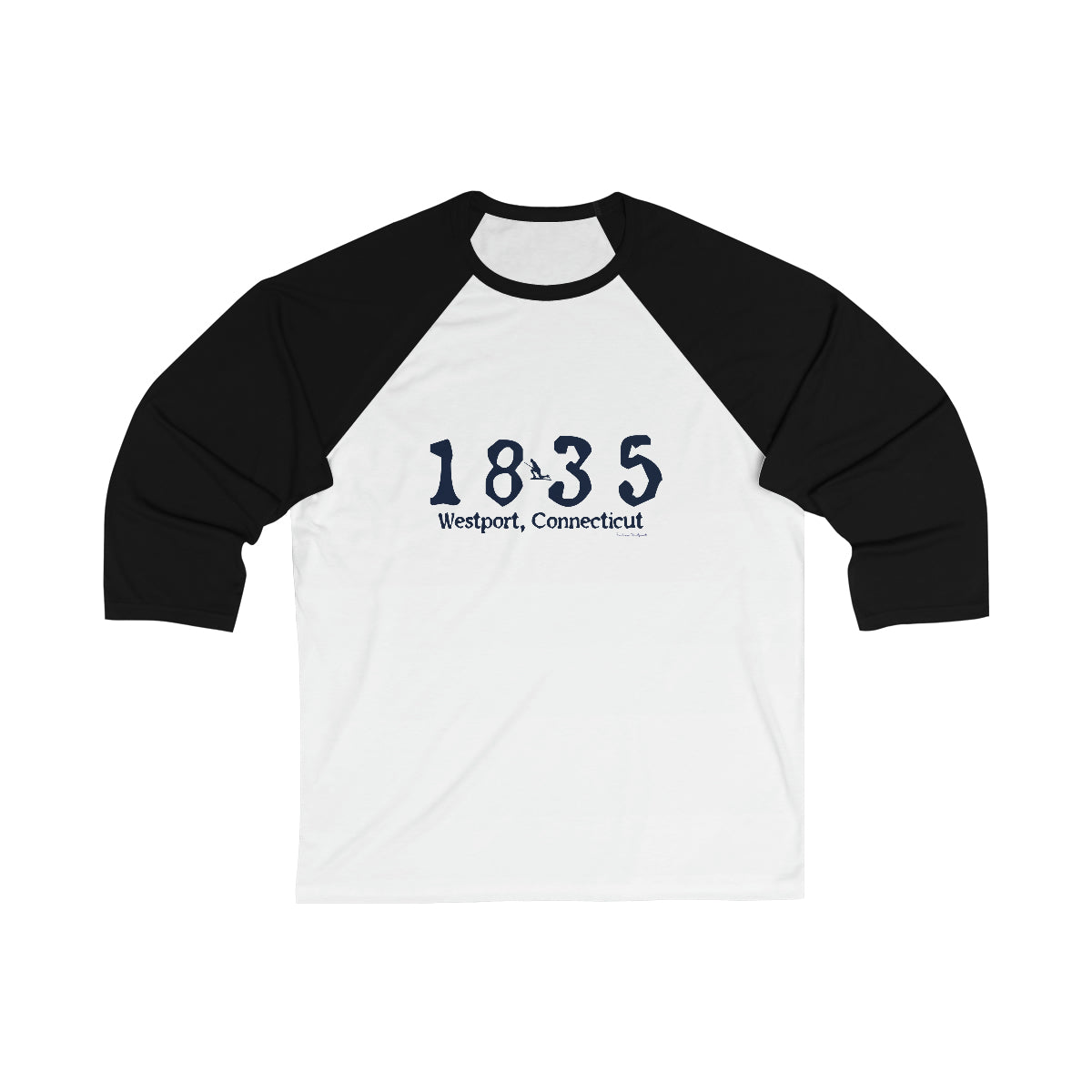 1835 Small Minuteman Unisex 3\4 Sleeve Baseball Tee