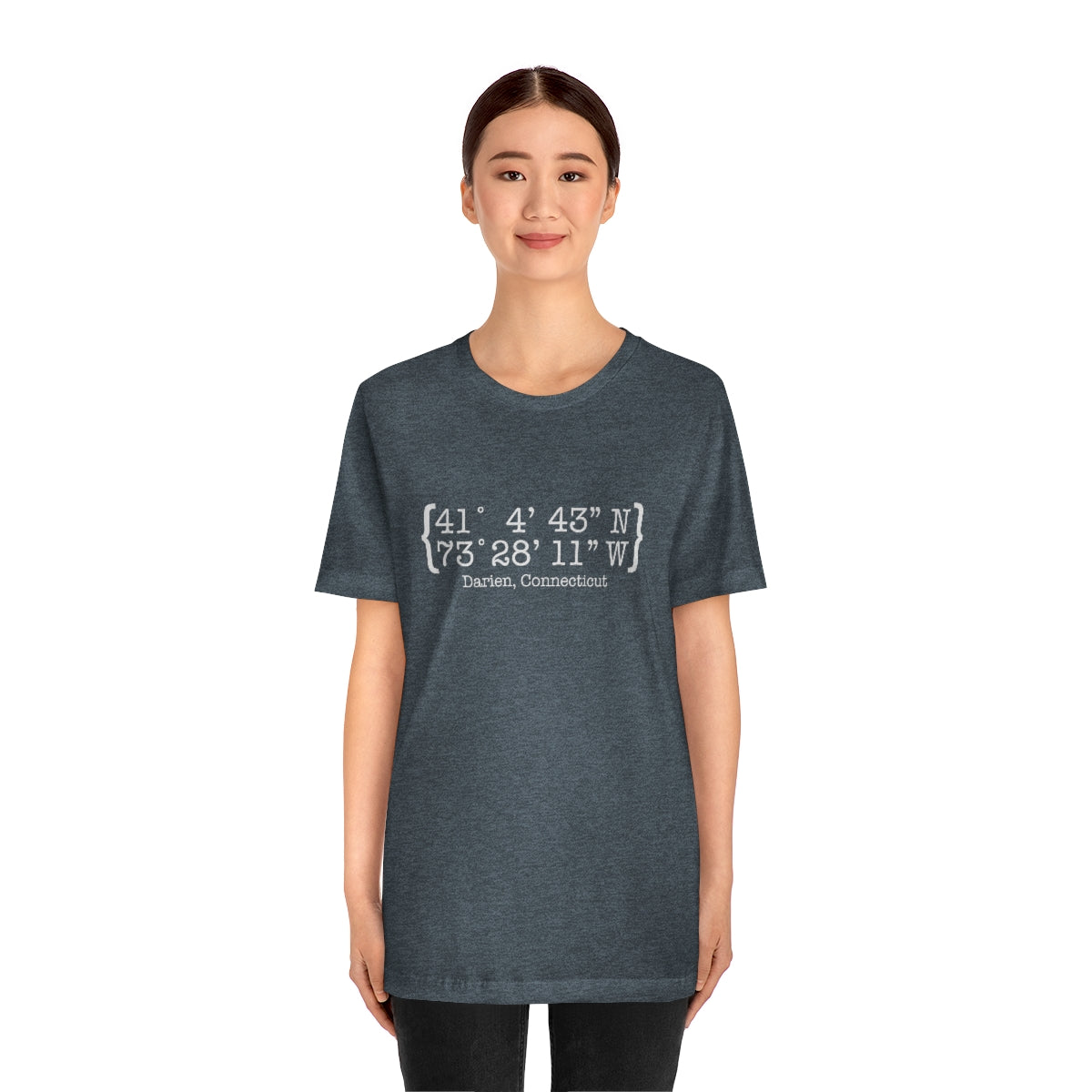 Darien Coordinates Unisex Jersey Short Sleeve Tee