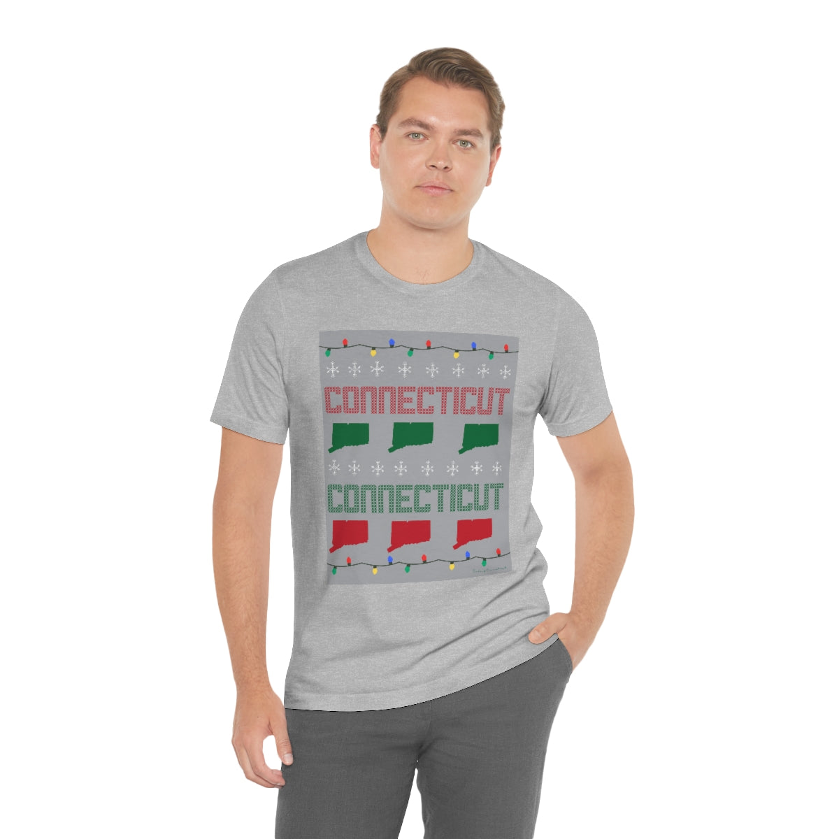 Connecticut Ugly Holiday Unisex Jersey Short Sleeve Tee