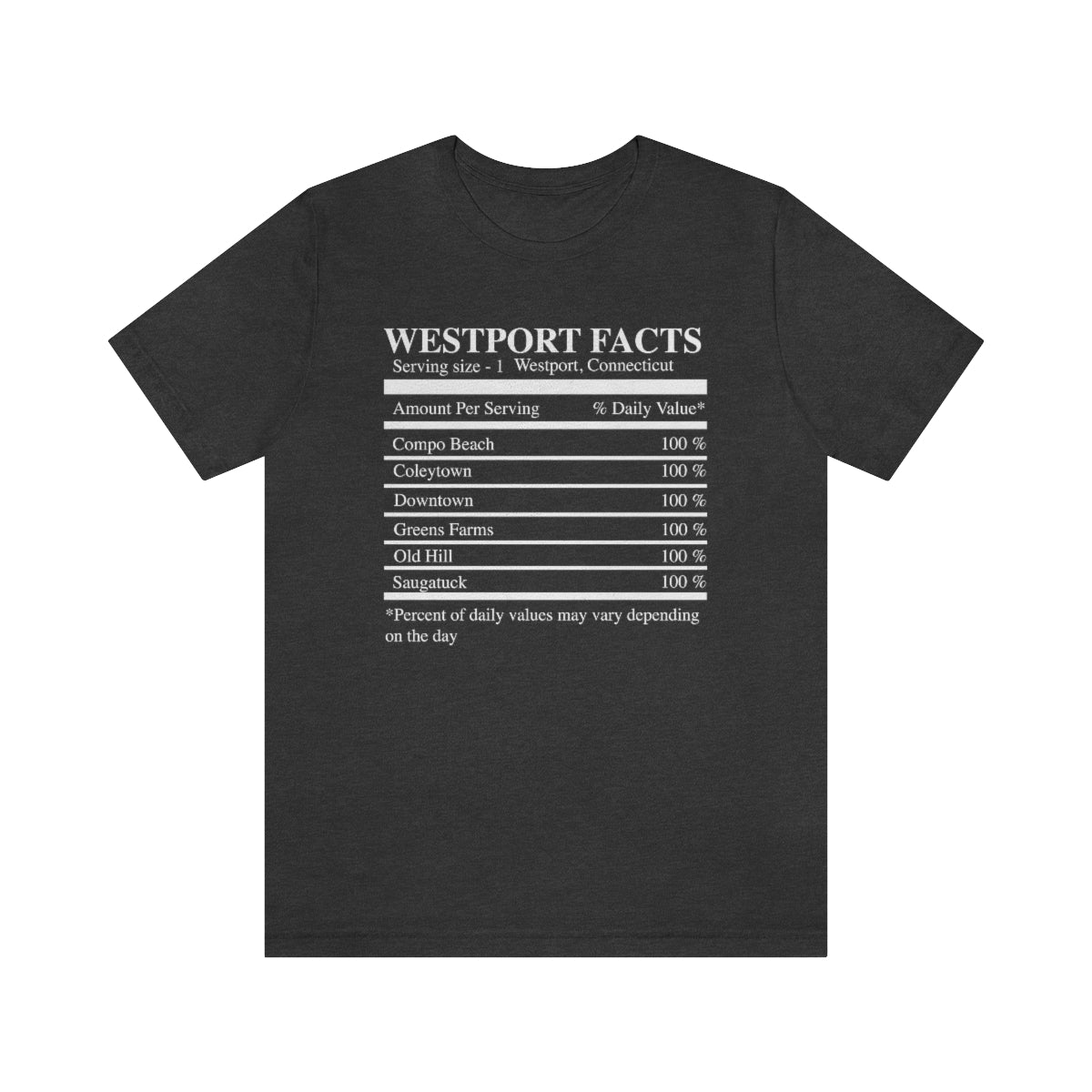 Westport Facts Unisex Jersey Short Sleeve Tee