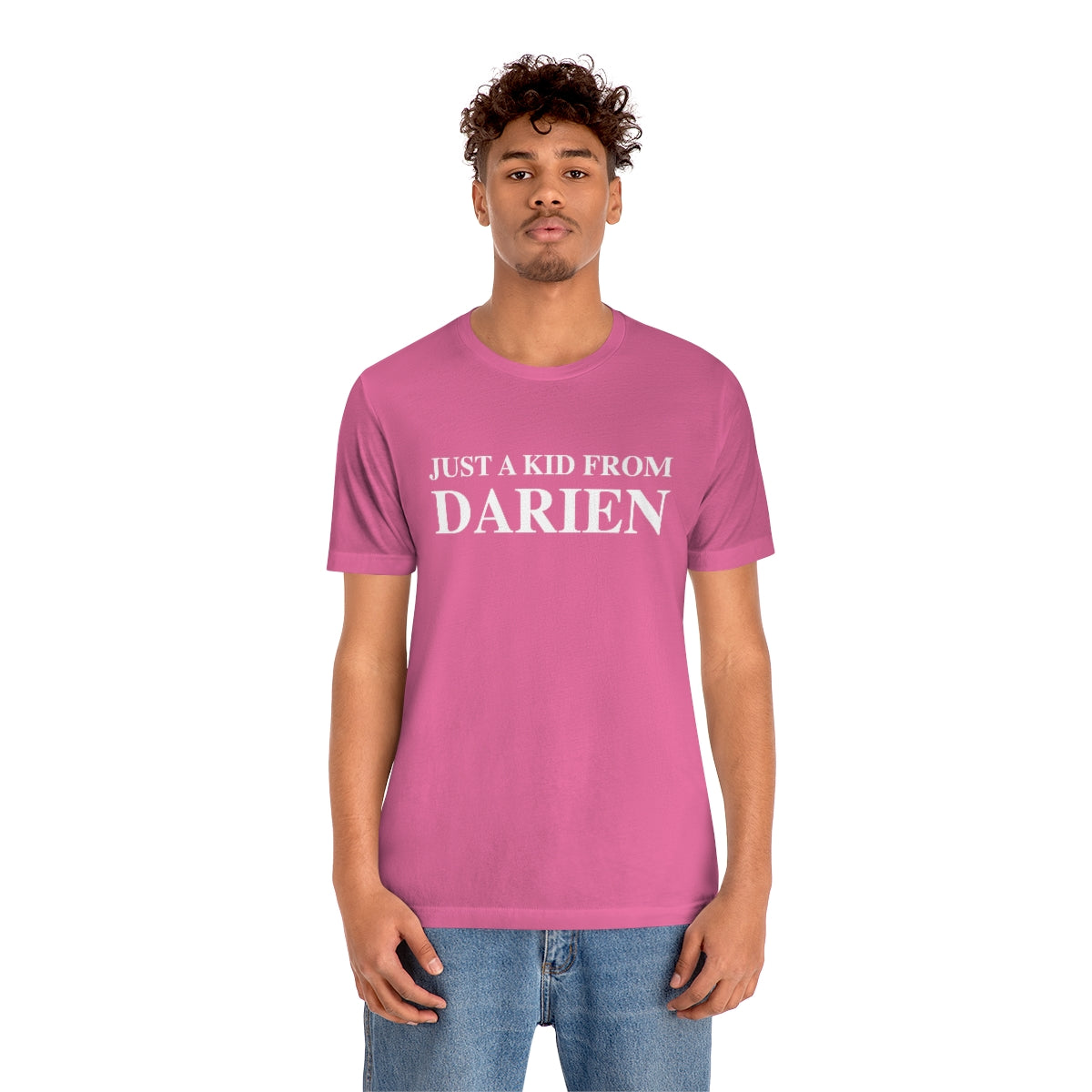 Just a kid from Darien Unisex Jersey Short Sleeve Tee