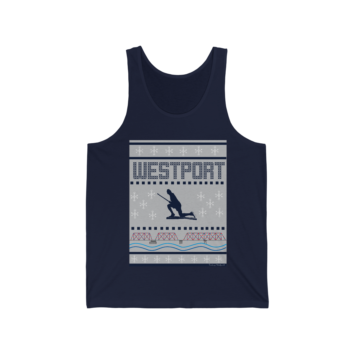 westport ct / connecticut ugly christmas sweater unisex tank top 