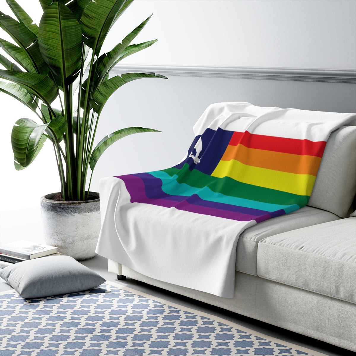 Minuteman Pride Flag Sherpa Fleece Blanket