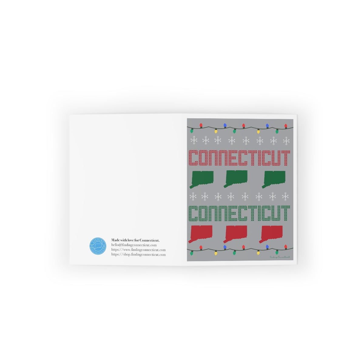 Connecticut Ugly Holiday Greeting Cards (8, 16, and 24 pcs)