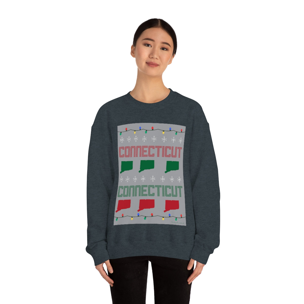 Connecticut Ugly Holiday Unisex Heavy Blend™ Crewneck Sweatshirt