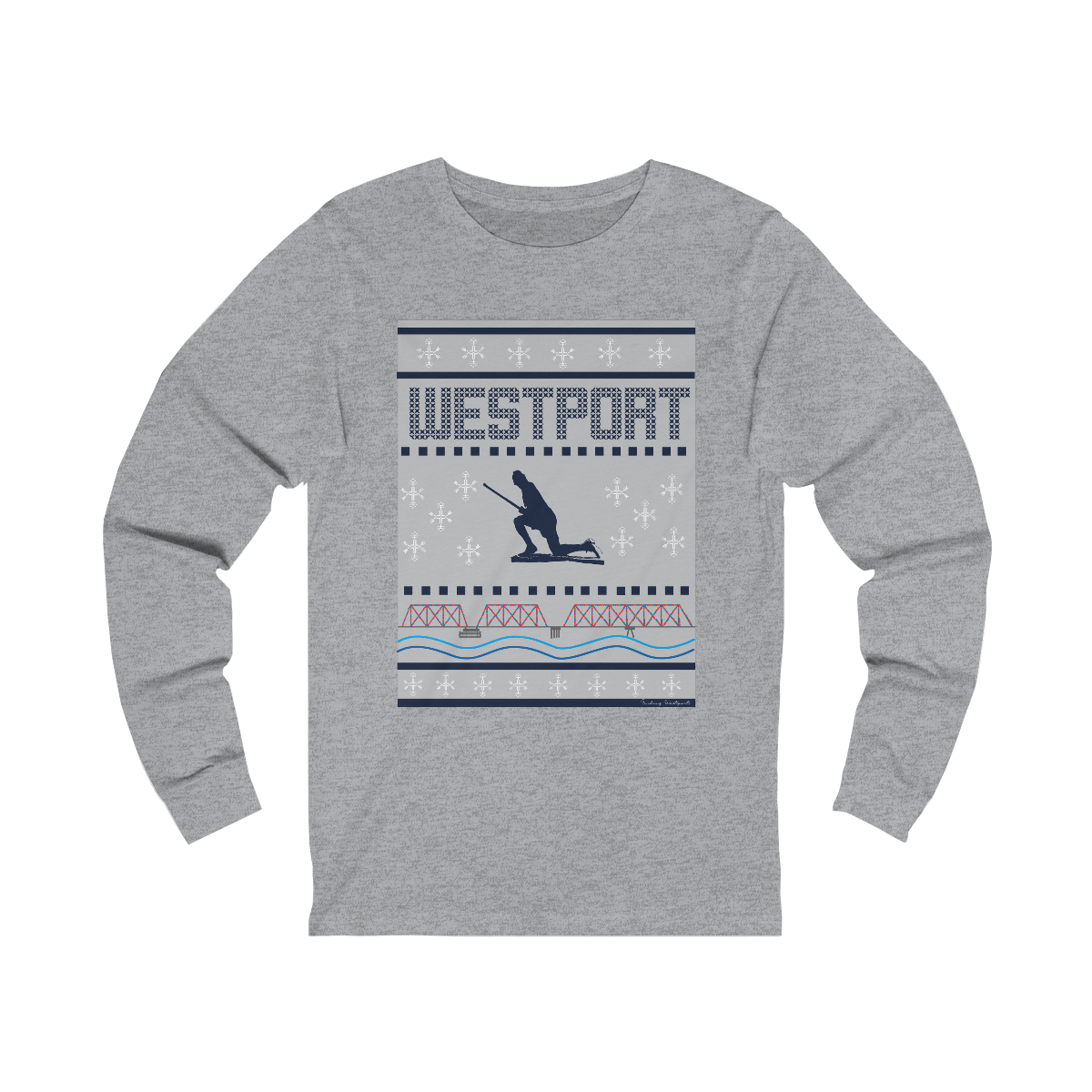 Westport Ugly Holiday Blue / White  Unisex Jersey Long Sleeve Tee