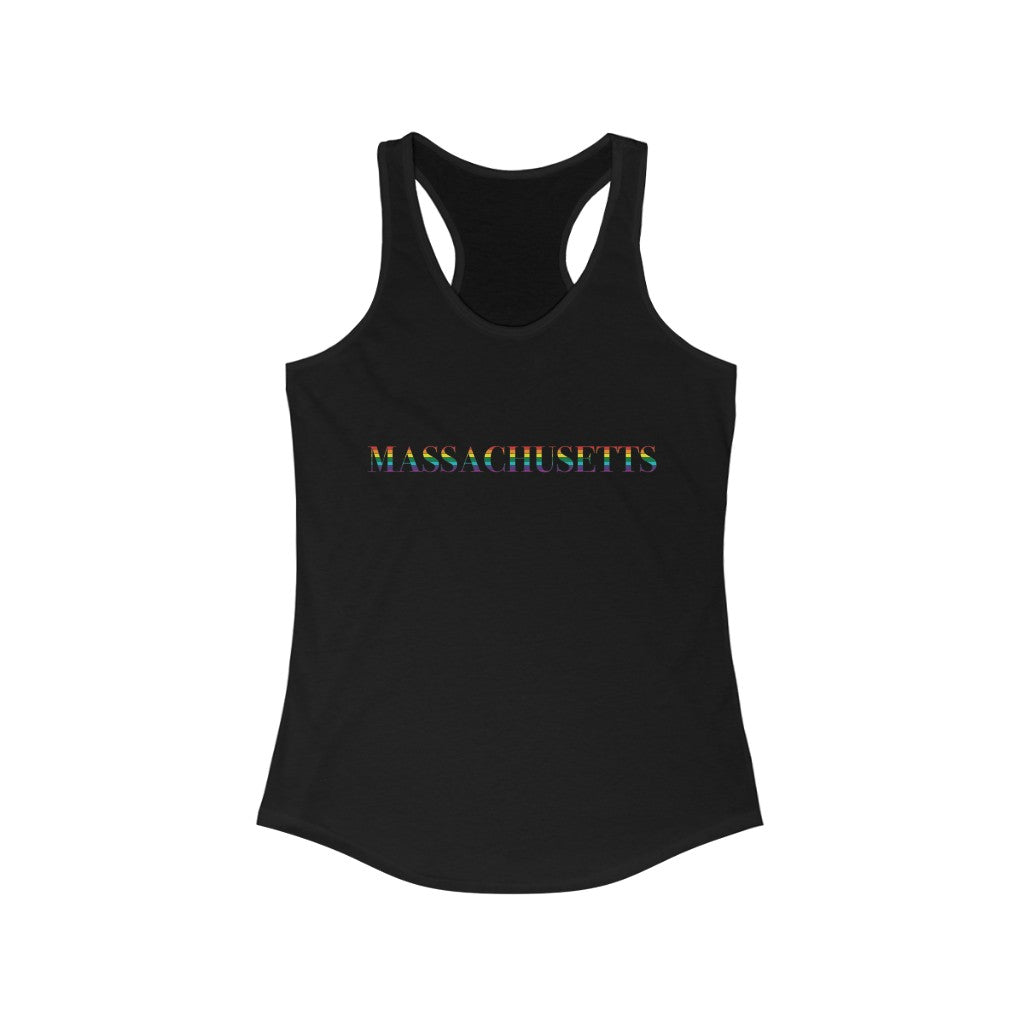 Massachusetts Rainbow Women's Ideal Racerback Tank