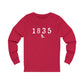 1835 Westport - White Unisex Jersey Long Sleeve Tee