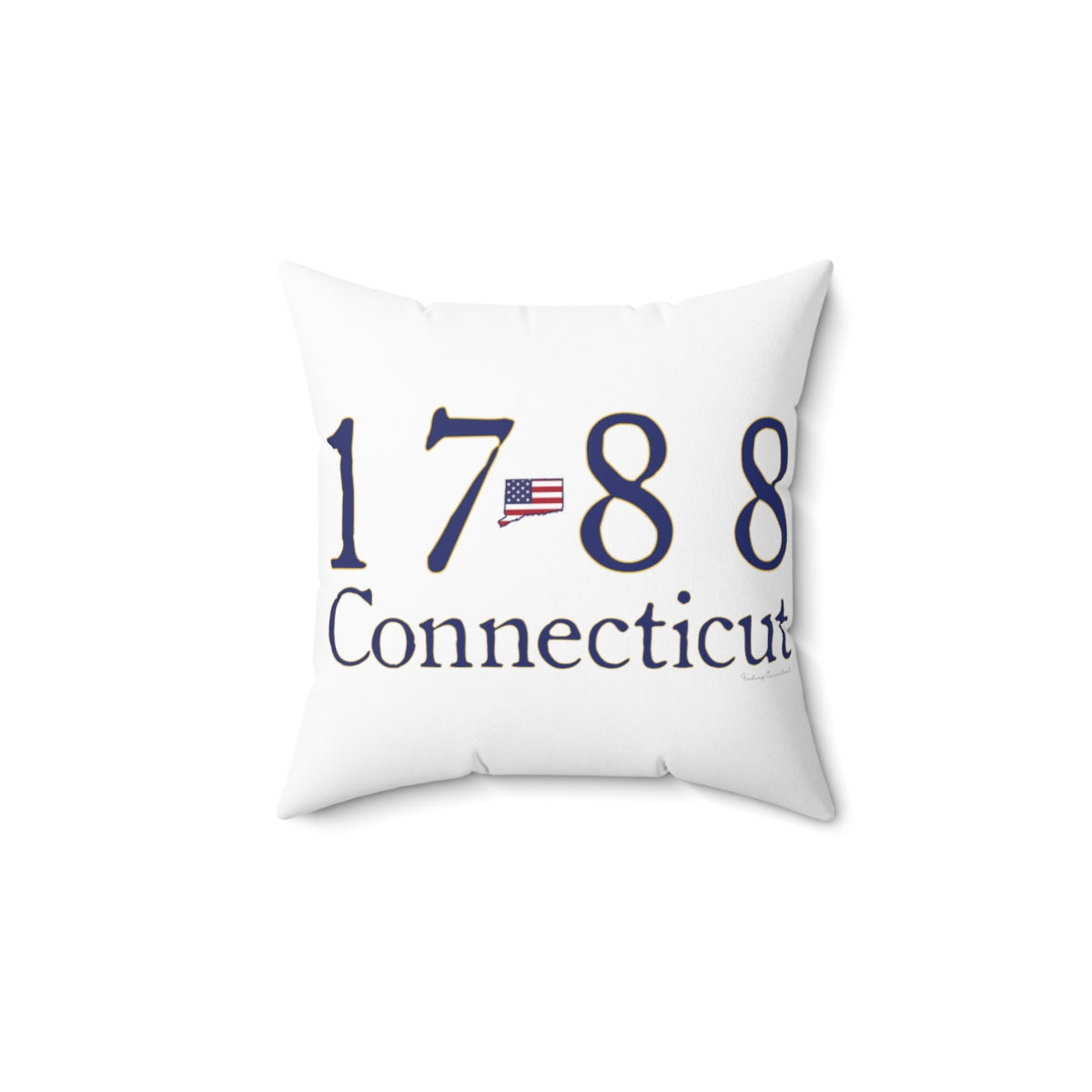 1788 Connecticut American Flag Spun Polyester Square Pillow