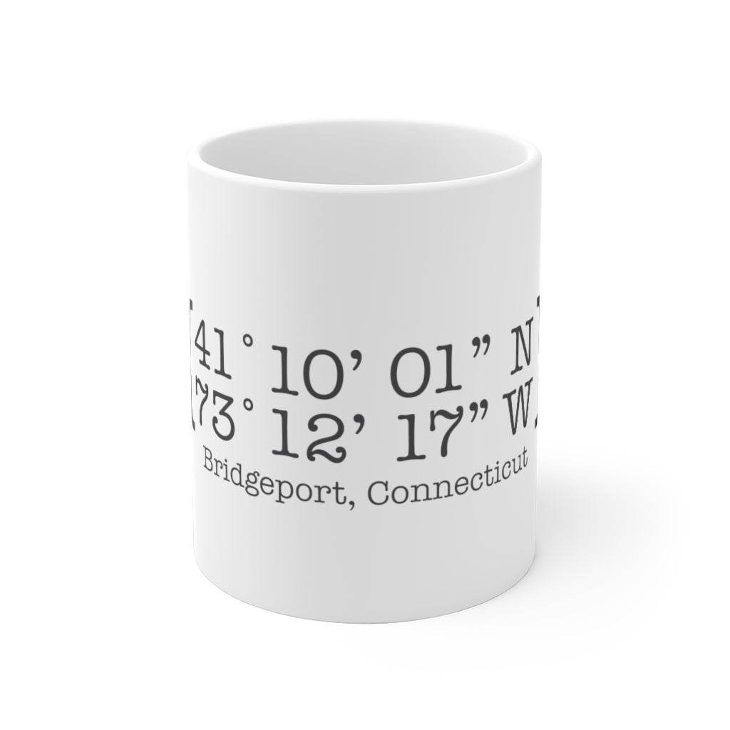 Bridgeport Connecticut Coordinates mug // bridgeport ct / Finding Connecticut
