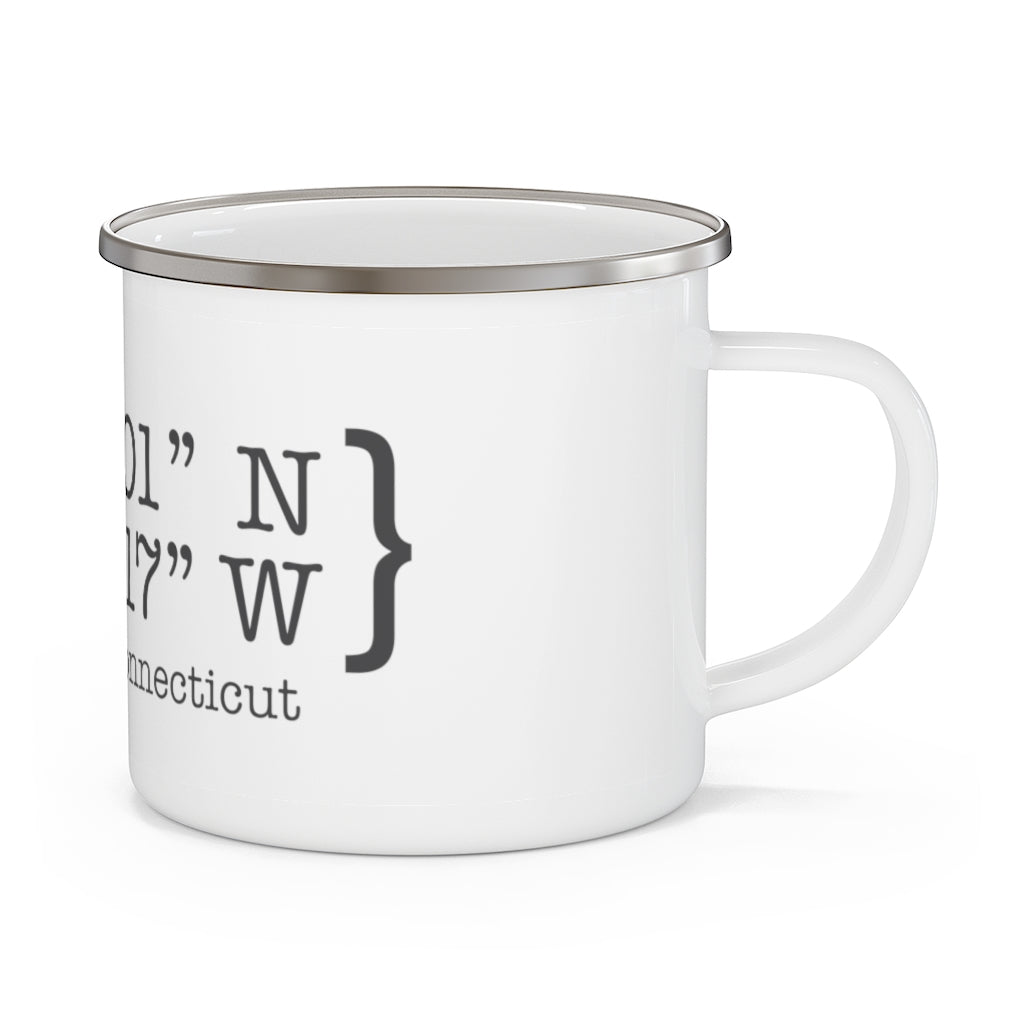 Bridgeport Coordiantes camping mug  // bridgeport, Connecticut // Finding Conencticut