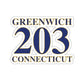 greenwich connecticut sticker 

Greenwich 203 Connecticut // greenwich connecticut stickers   // finding connecticut 